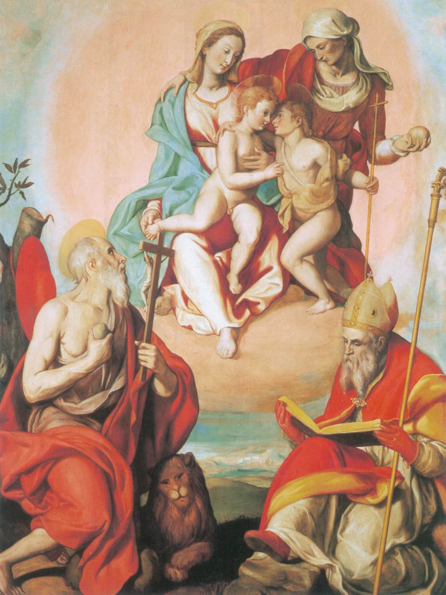 Madonna and Child with Saints by VINI, Sebastiano