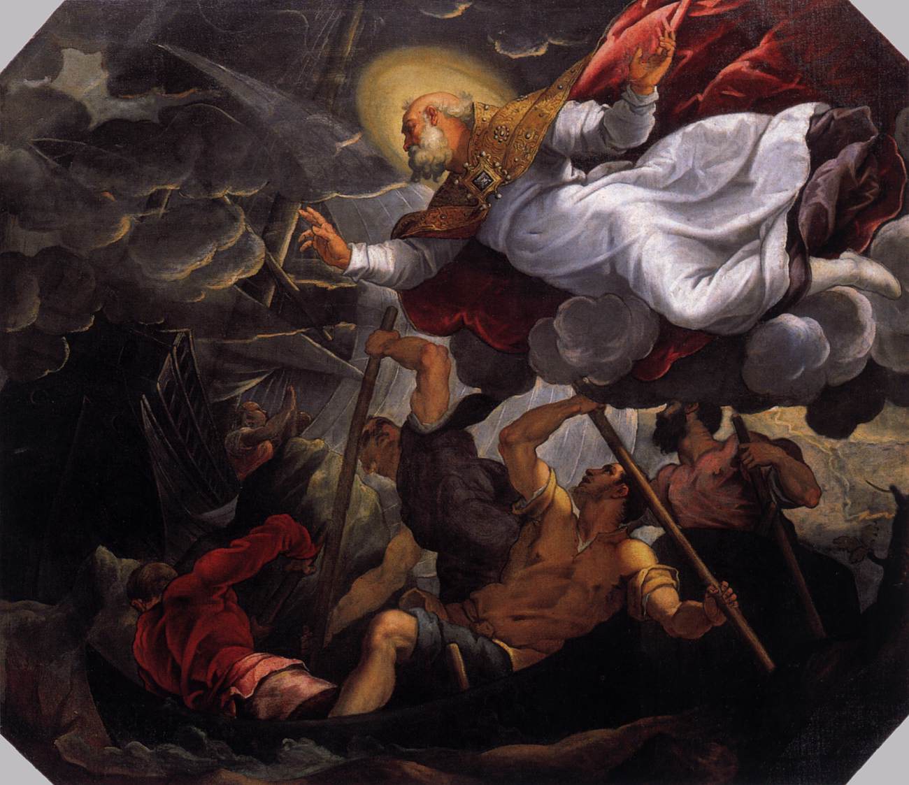 St Nicholas Aiding Shipwrecked Sailors in a Storm by