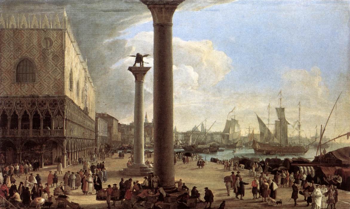 The Wharf, Looking toward the Doge's Palace by CARLEVARIS, Luca