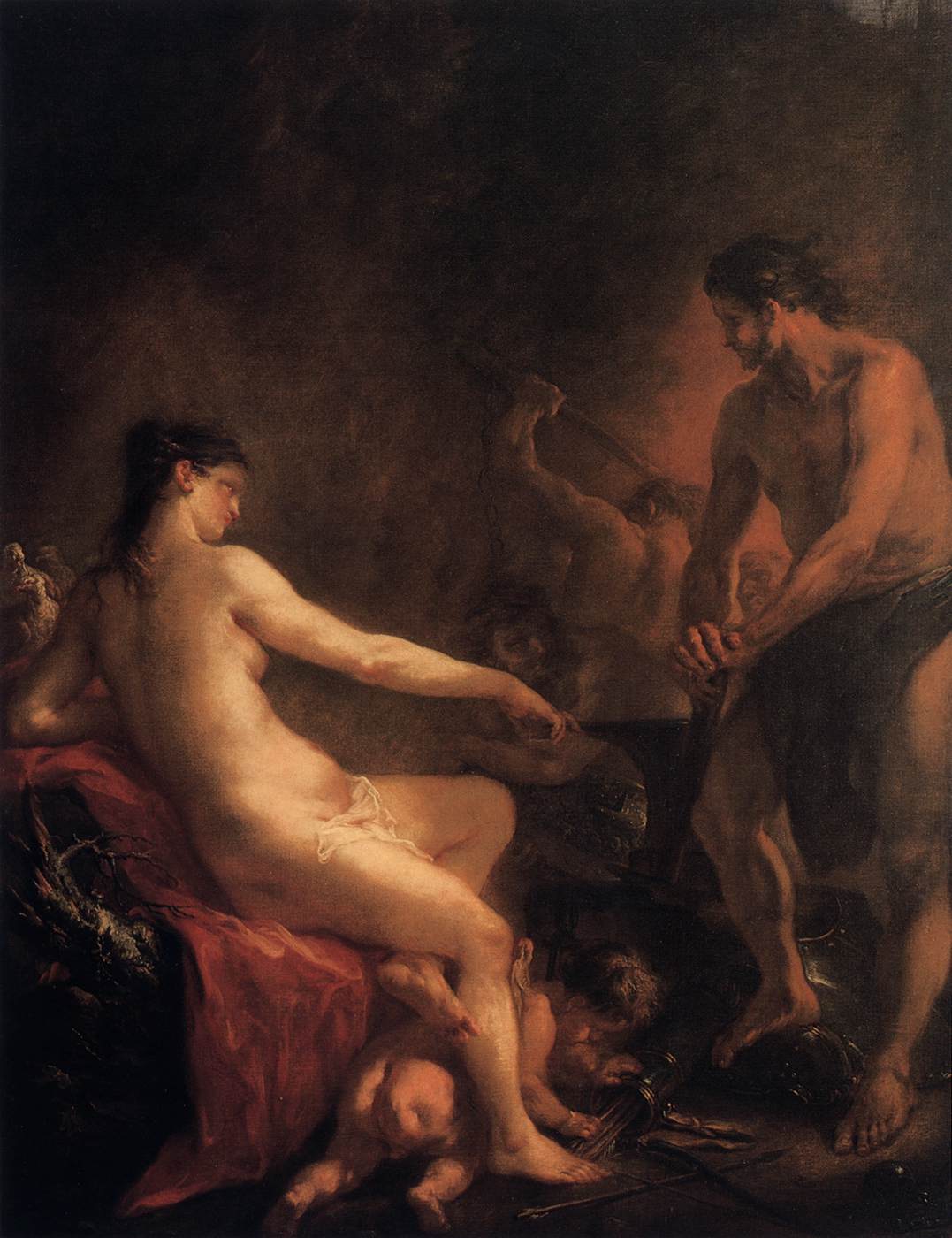 Venus and Cupid in Vulcan's Forge by