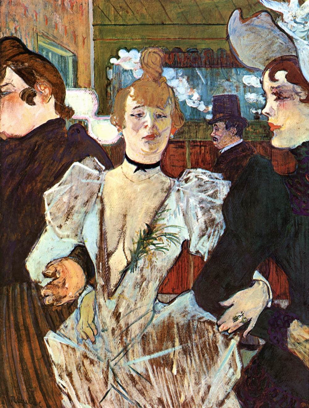 La Goulue Arriving at the Moulin Rouge with Two Women by TOULOUSE-LAUTREC, Henri de