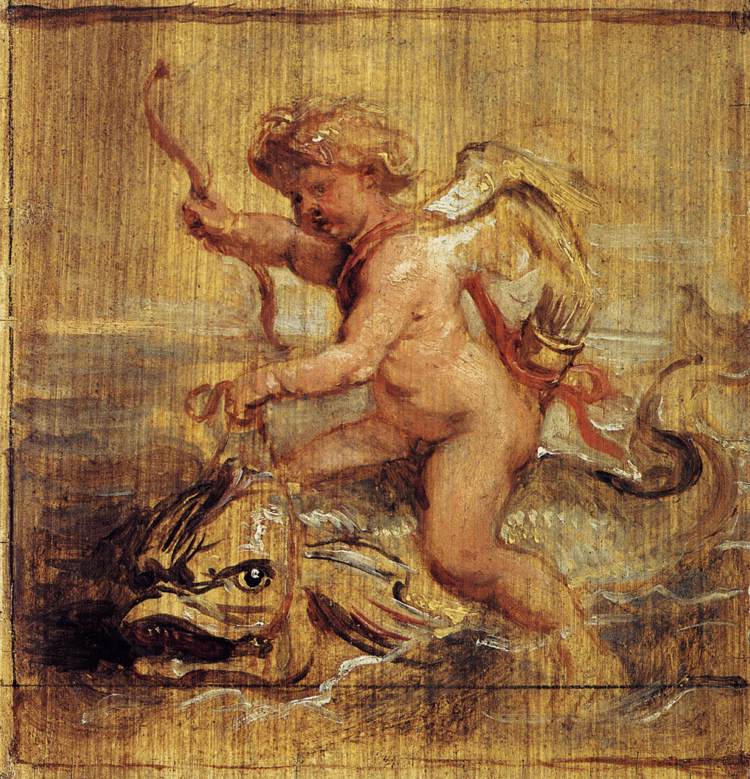 Cupid Riding a Dolphin by RUBENS, Peter Paul