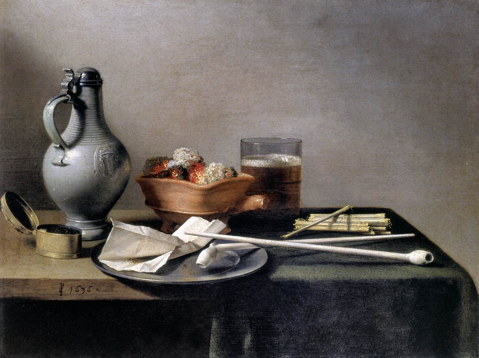 Tobacco Pipes and a Brazier by CLAESZ., Pieter