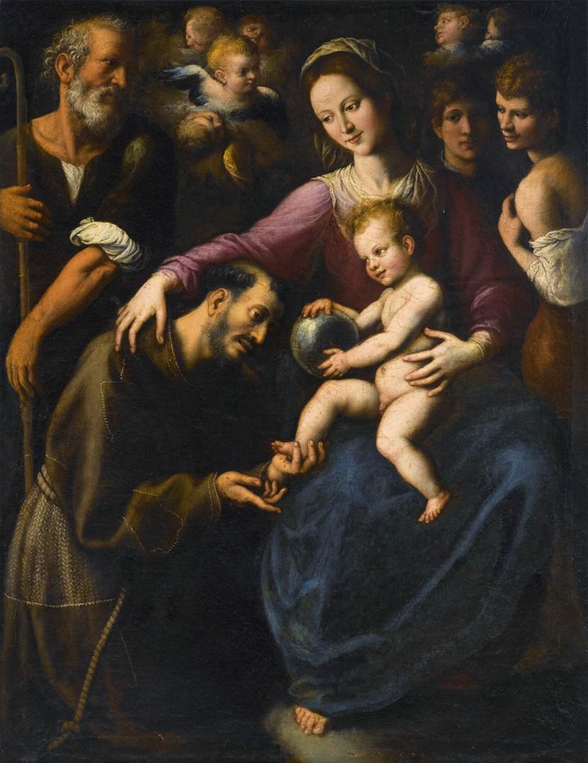 The Holy Family with St Francis of Assisi by