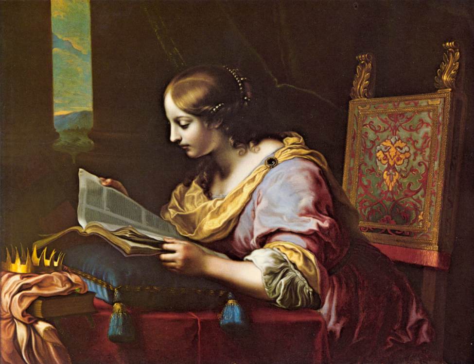 St Catherine Reading a Book by