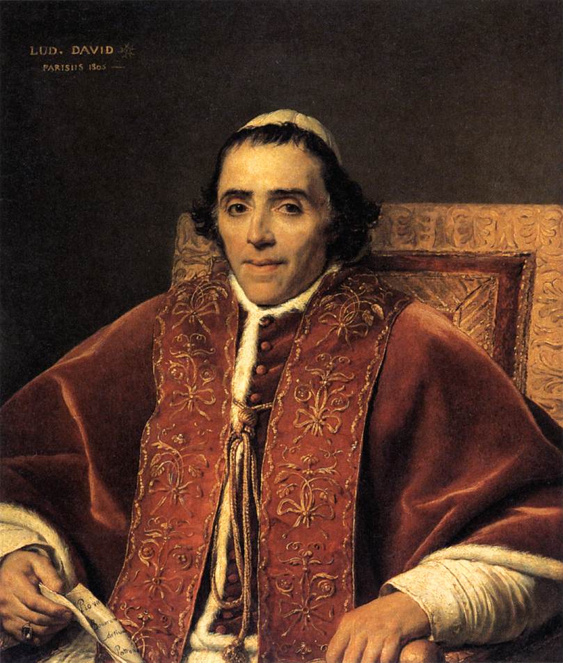 Portrait of Pope Pius VII by DAVID, Jacques-Louis