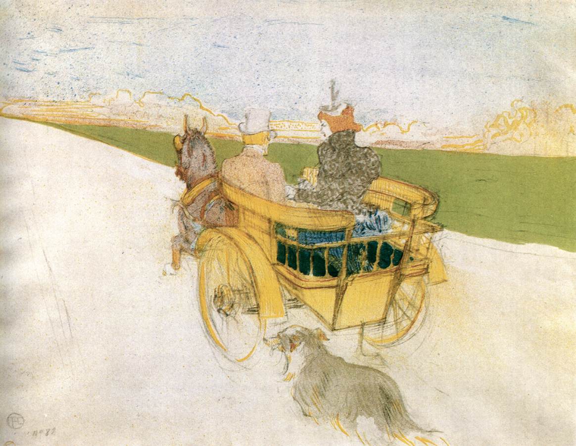 Joyride in the Country or The English Cart by TOULOUSE-LAUTREC, Henri de