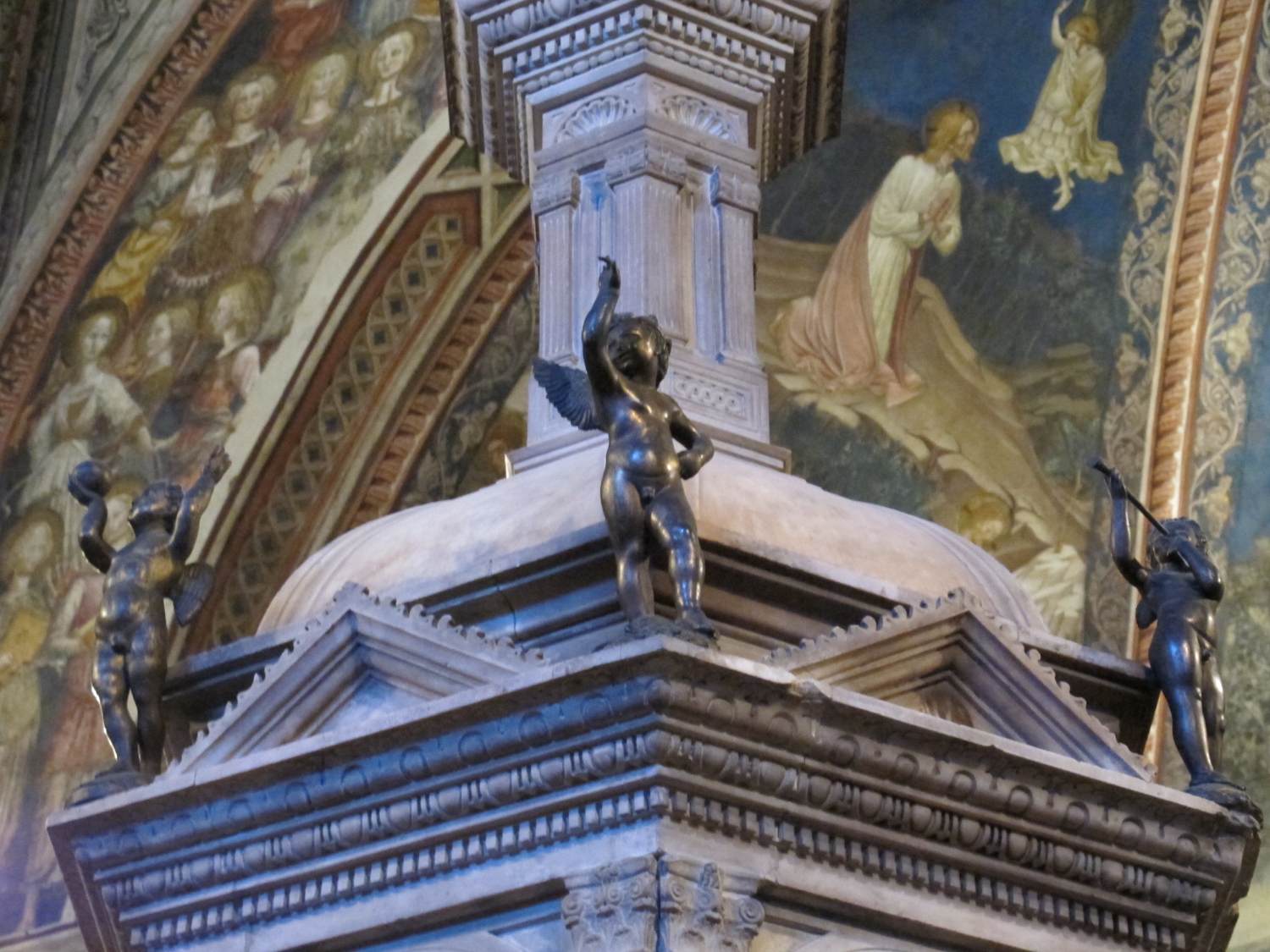 Baptismal font (detail) by DONATELLO