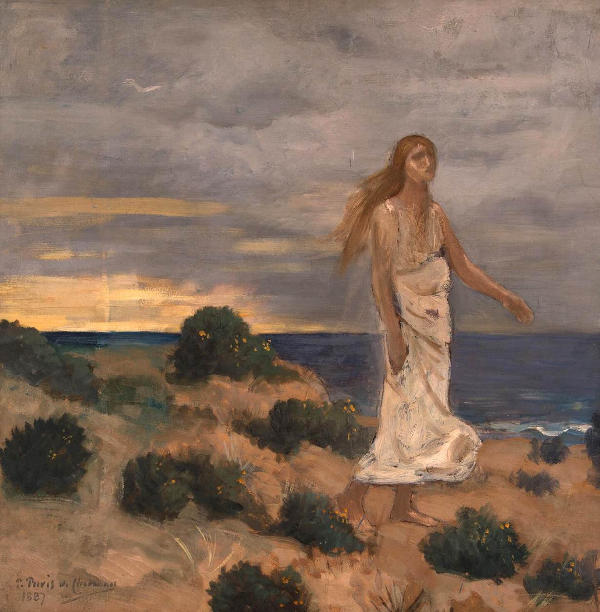 Woman on the Beach by PUVIS DE CHAVANNES, Pierre-Cécile