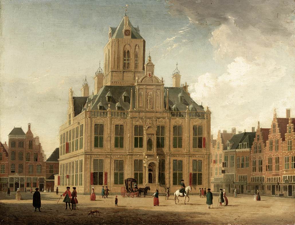 Delft: A View of the Town Hall Seen from the Grote Markt by