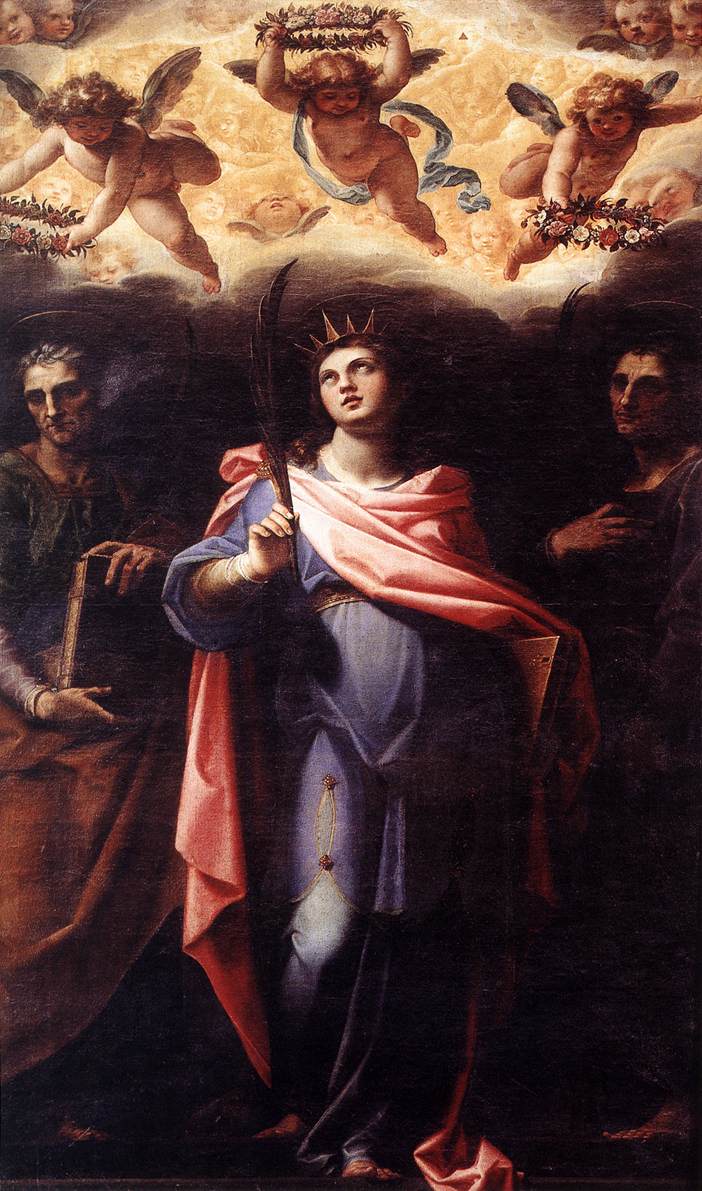 St Domitilla with Sts Nereus and Achilleus by POMARANCIO