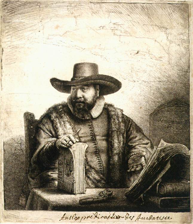 Cornelis Claesz. Anslo by REMBRANDT Harmenszoon van Rijn