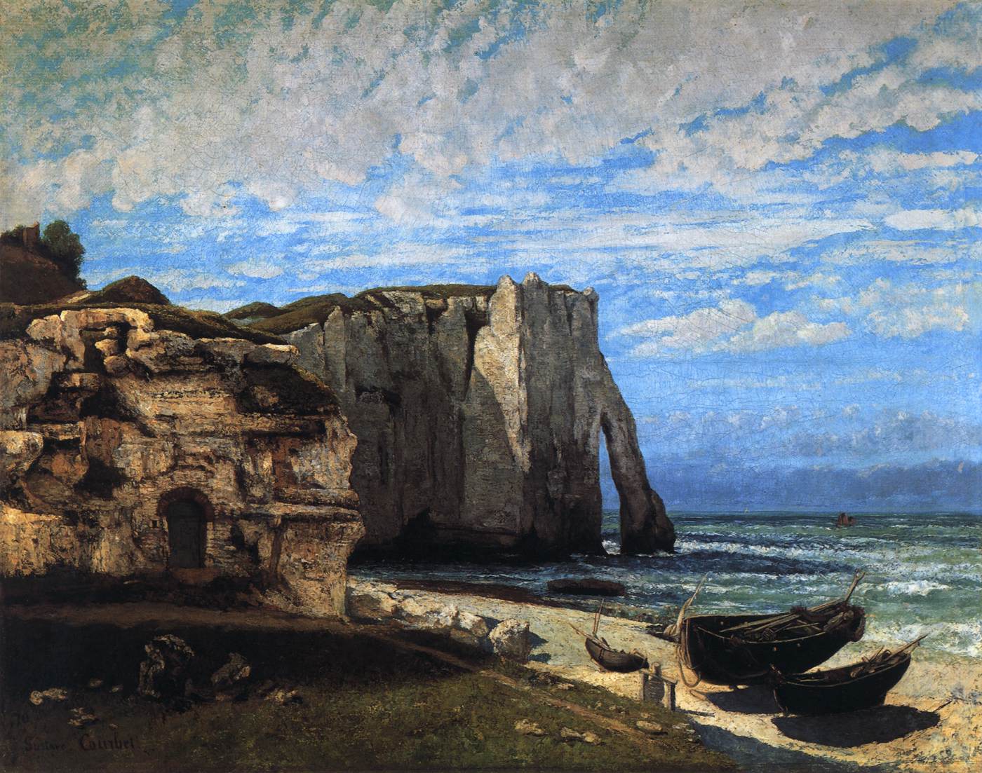 The Cliff at Étretat after the Storm by COURBET, Gustave