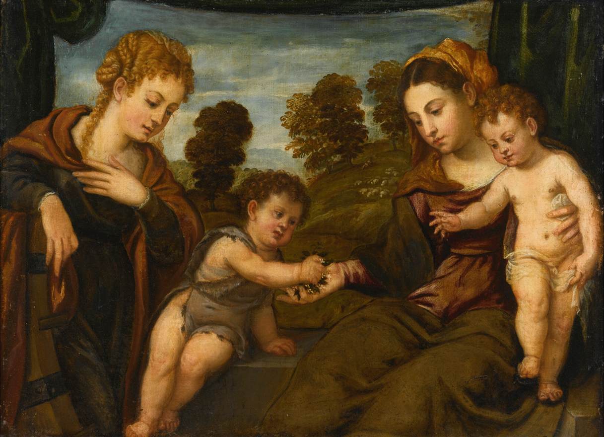 Madonna and Child with St Catherine and the Infant St John the Baptist by POLIDORO DA LANCIANO