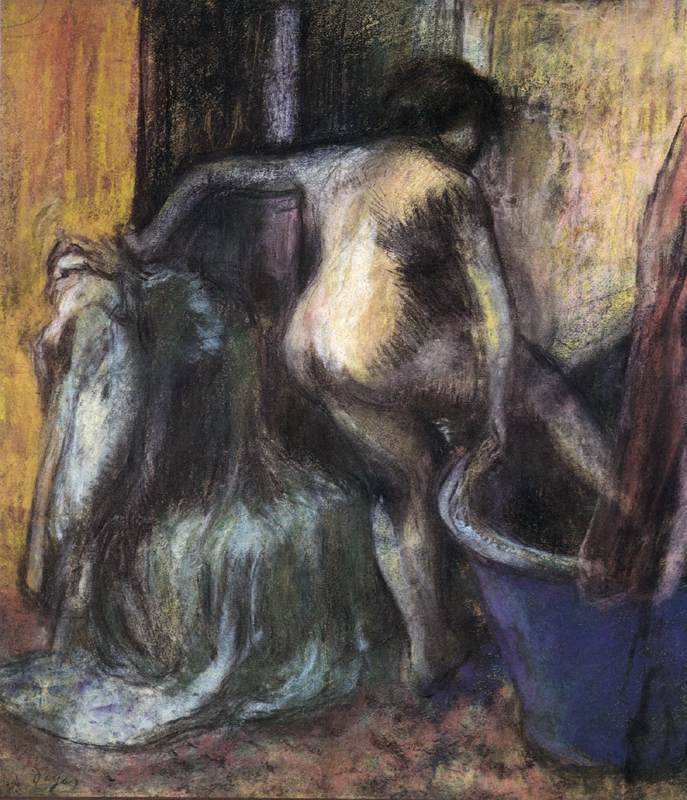 Nude Stepping into a Bathtub by DEGAS, Edgar