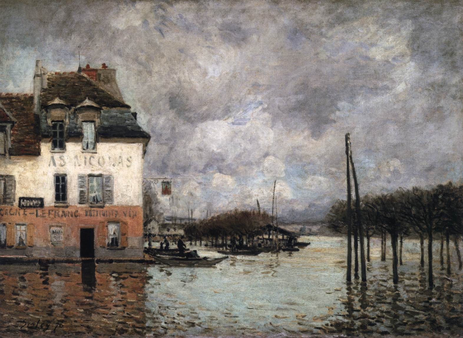 Flood at Port-Marly by SISLEY, Alfred