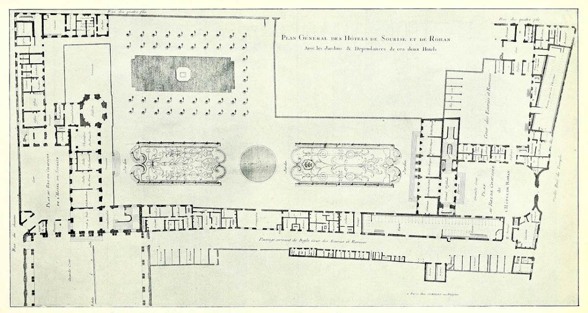 General plans of Hôtel de Soubise and Hôtel de Rohan by