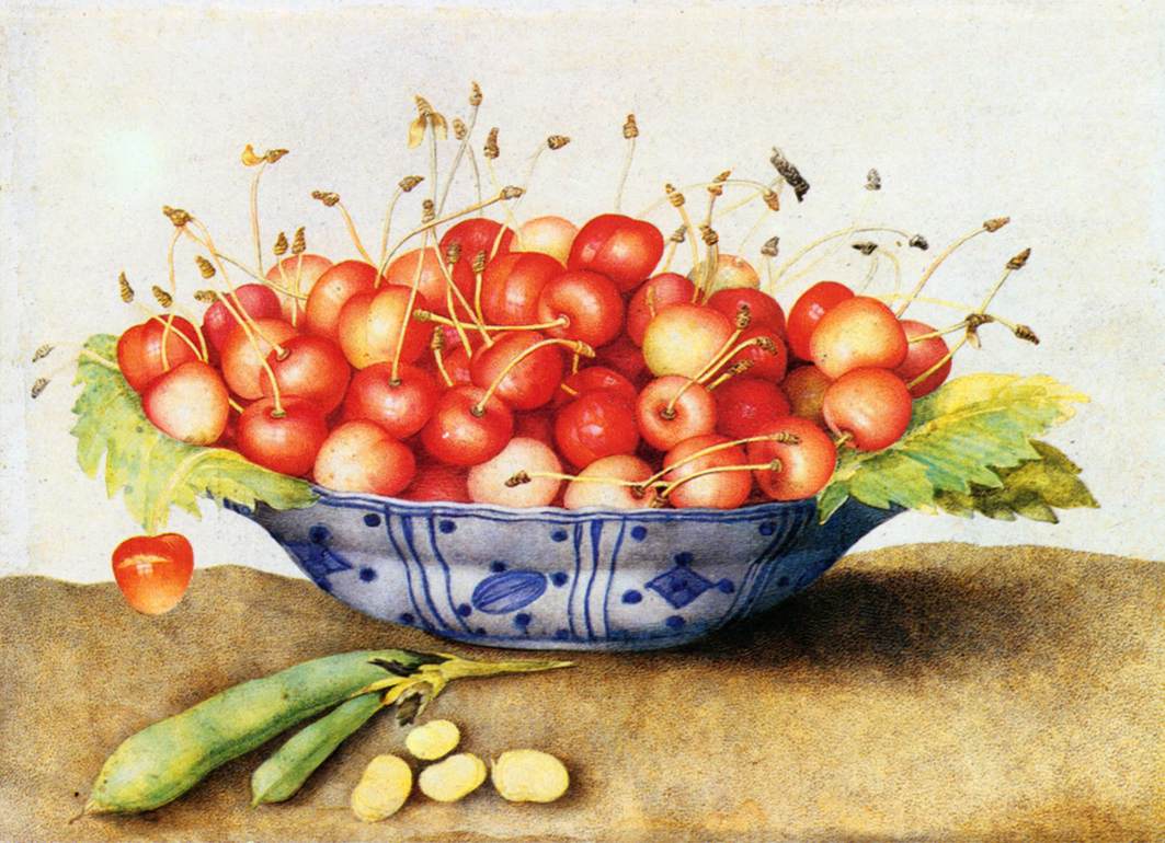 Chinese Porcelain Plate with Cherries by