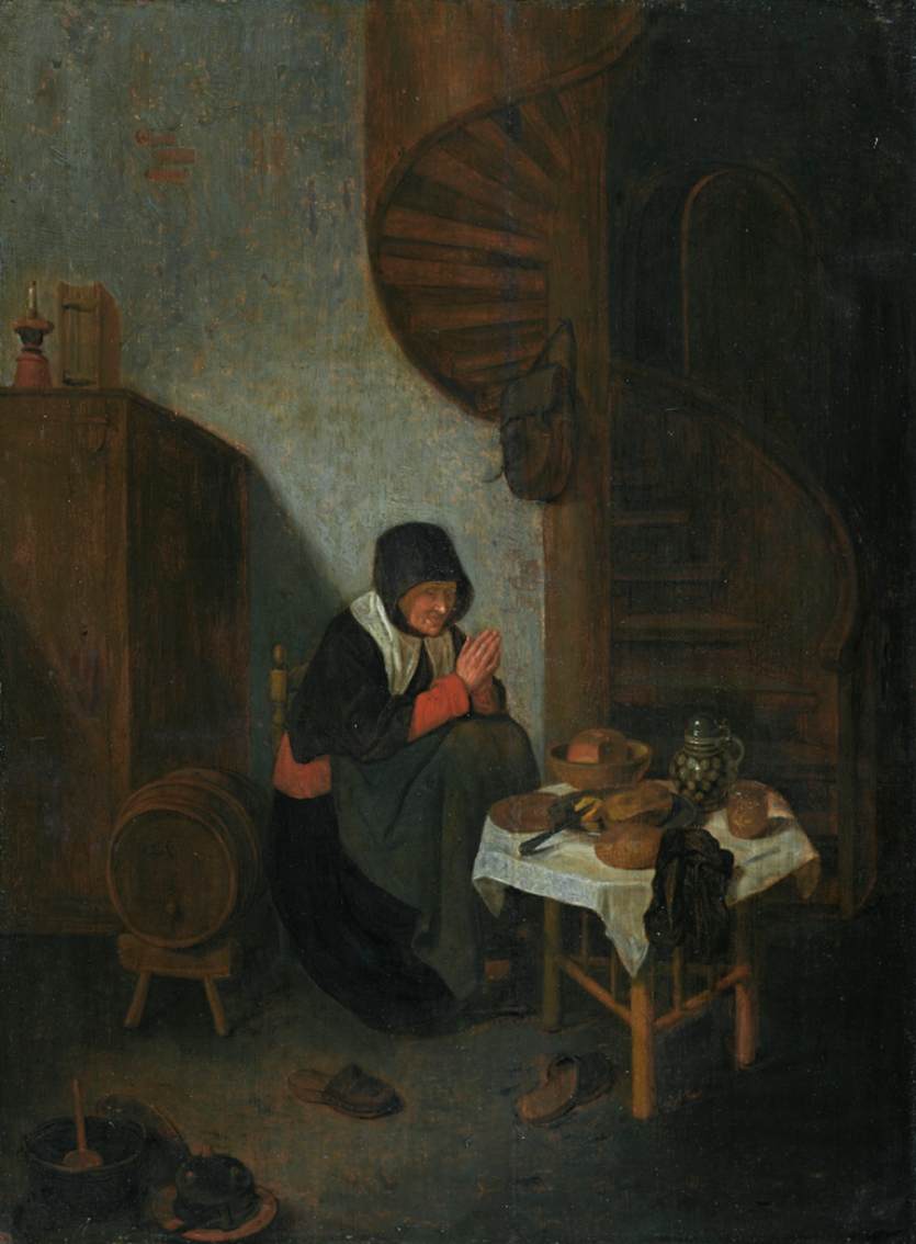 Old Woman in an Interior by BREKELENKAM, Quiringh van