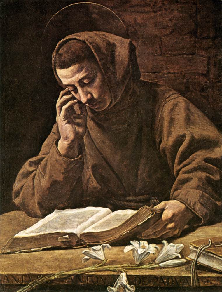 St Antony Reading by BASSETTI, Marcantonio