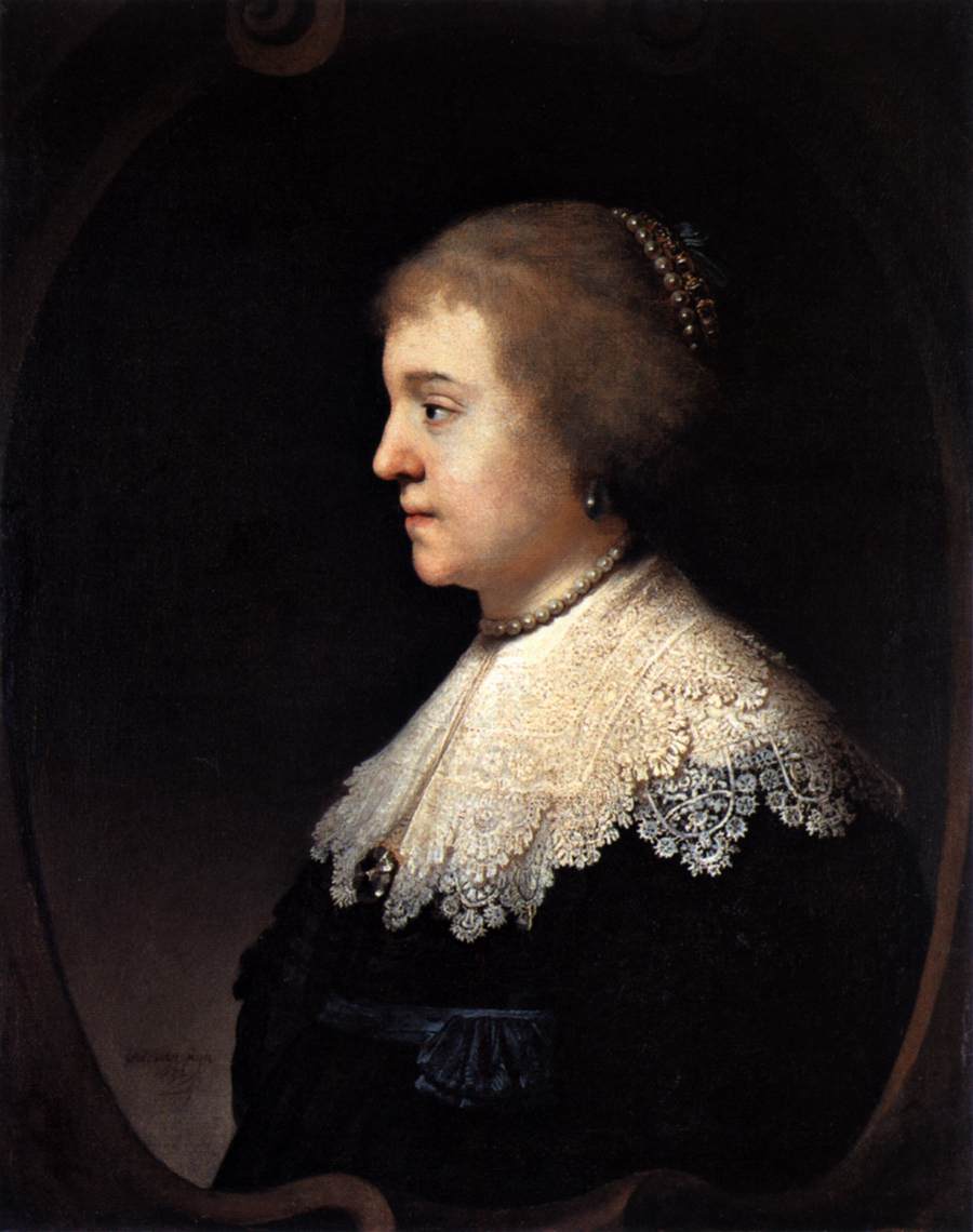 Amalia van Solms, wife of Stadholder Frederik Hendrik by REMBRANDT Harmenszoon van Rijn