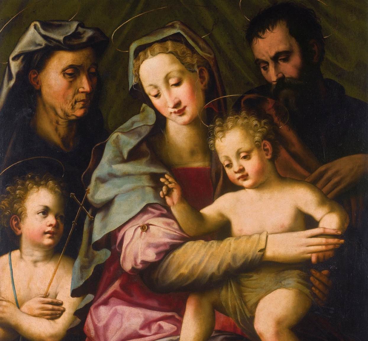 Holy Family with St Elizabeth and the Young St John the Baptist (detail) by TOSINI, Michele