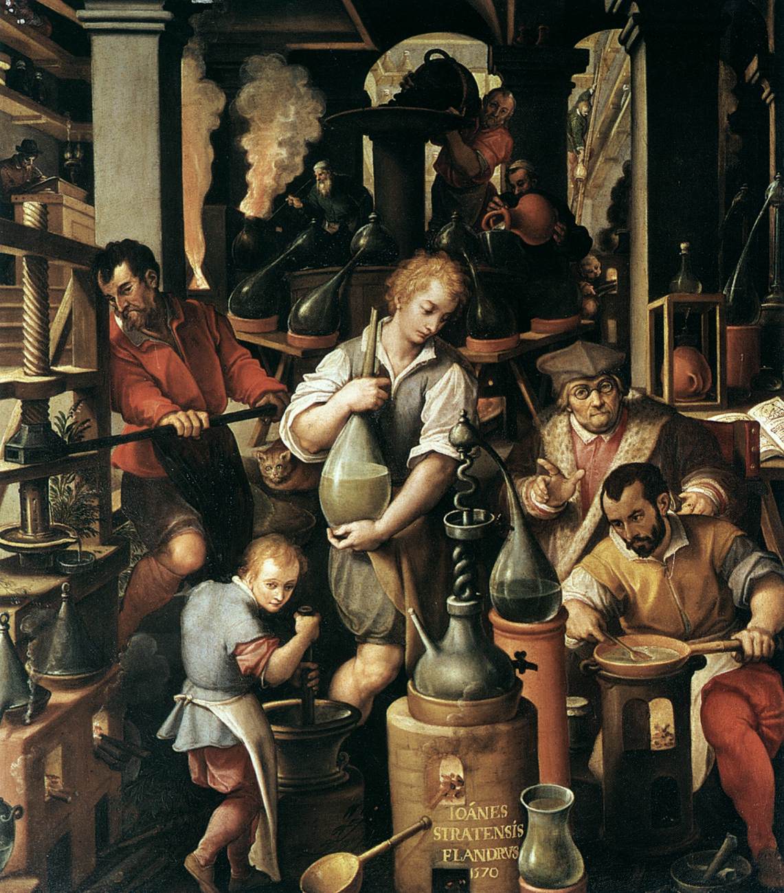 An Alchemist's Laboratory (detail) by STRADANUS, Johannes