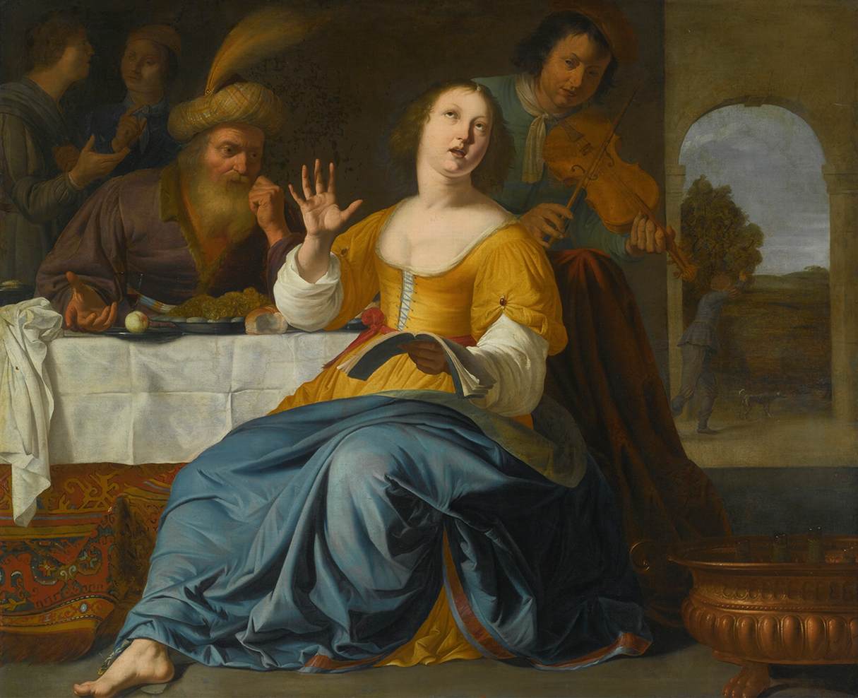 Esther and Mordecai by SCHOOR, Aelbert Jansz. van der