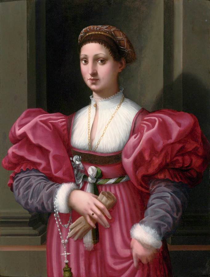 Portrait of a Lady in a Crimson Dress by TAMAGNI, Vincenzo