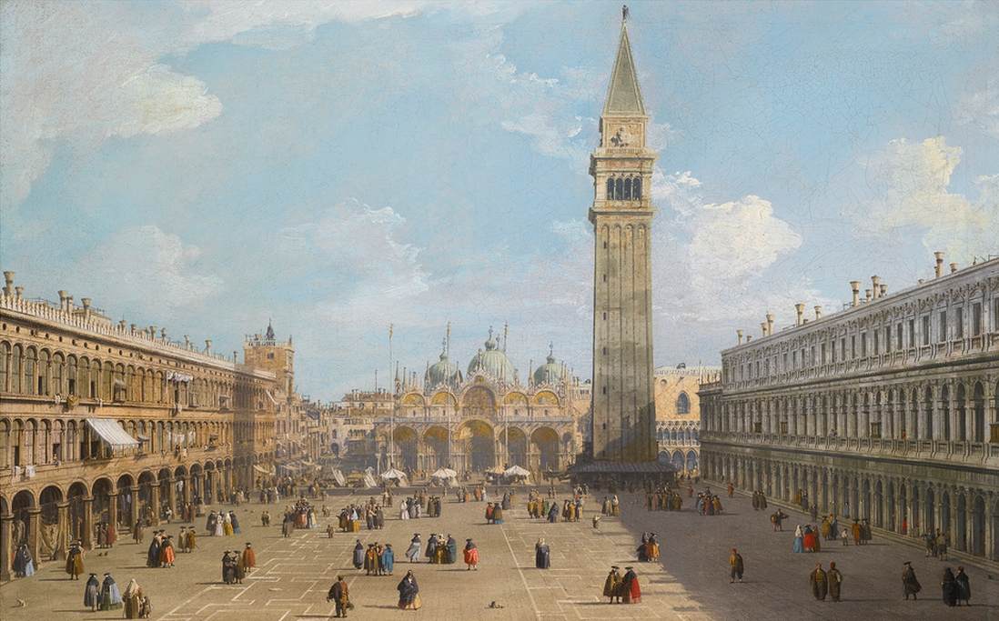 Piazza San Marco Looking East towards the Basilica by CANALETTO