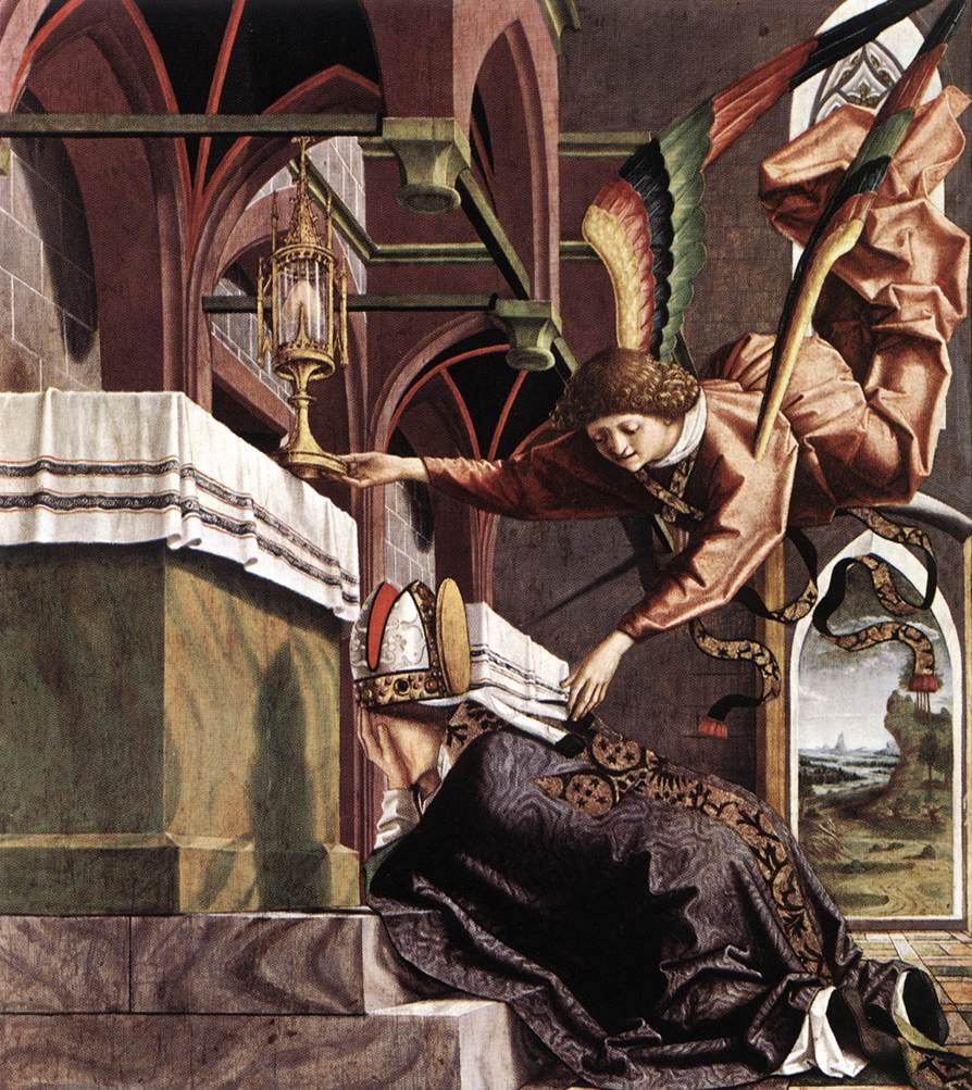 Altarpiece of the Church Fathers: Vision of St Sigisbert by PACHER, Michael