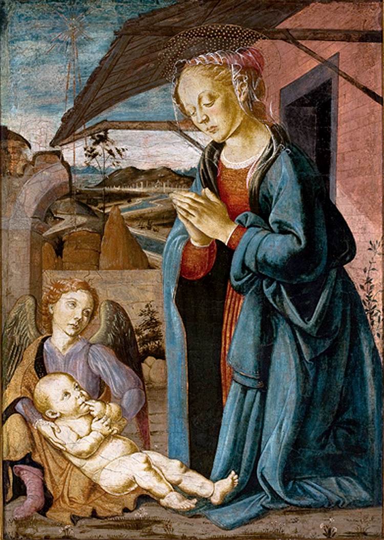 Madonna Adoring the Child with an Angel by