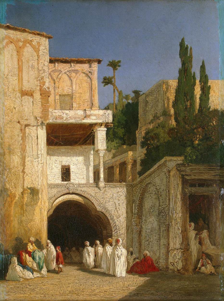 Before a Mosque in Cairo by DECAMPS, Alexandre Gabriel