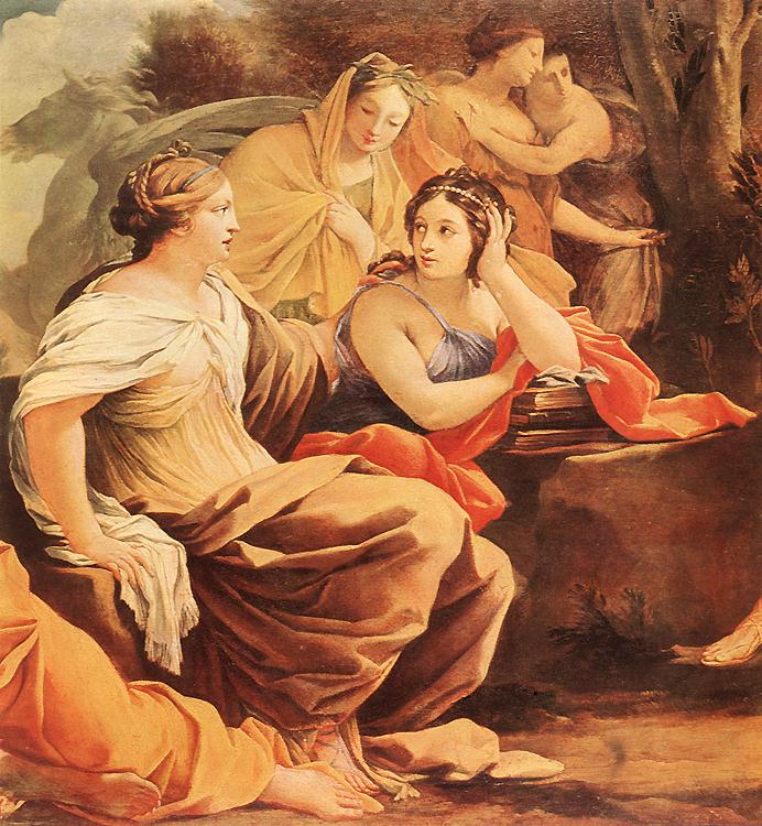 Parnassus or Apollo and the Muses (detail) by VOUET, Simon