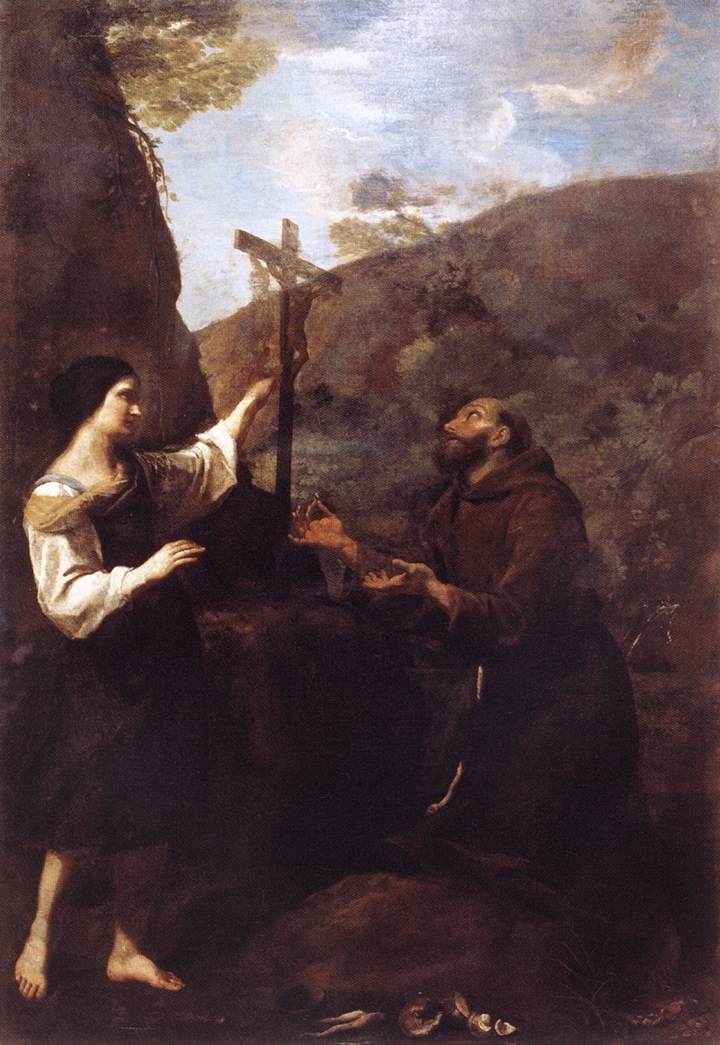 St Francis Marrying Poverty by SACCHI, Andrea