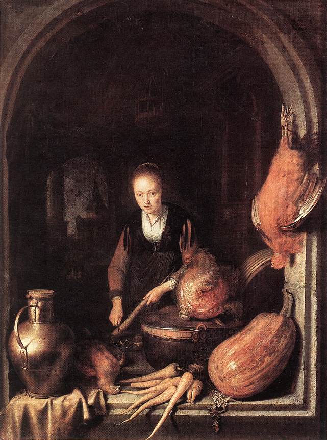 Woman Peeling Carrot by DOU, Gerrit