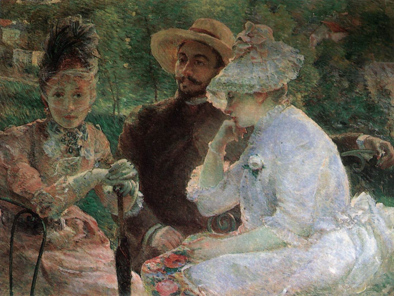 On the Terrace at Sèvres by BRACQUEMOND, Marie