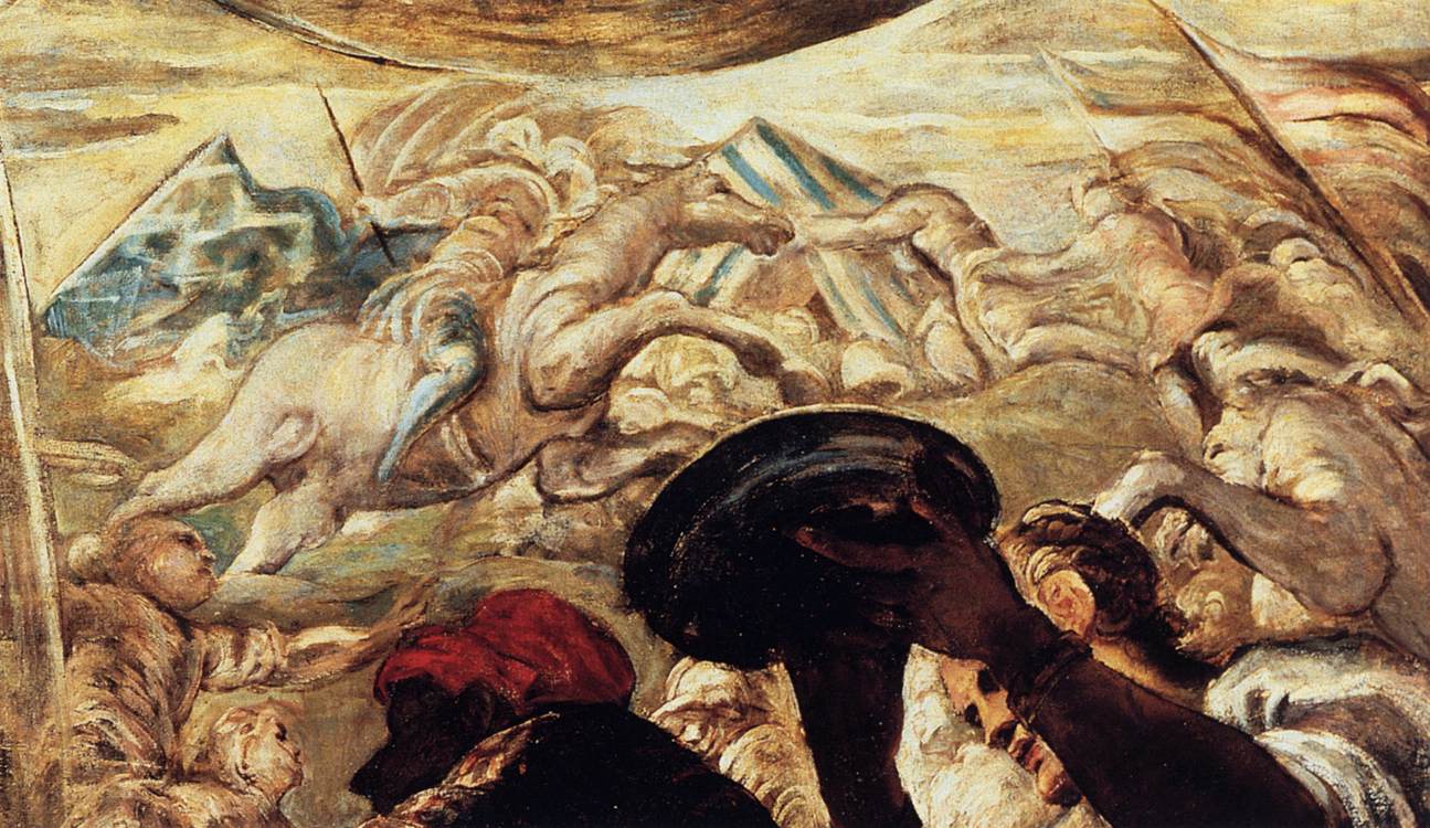 Moses Drawing Water from the Rock (detail) by TINTORETTO