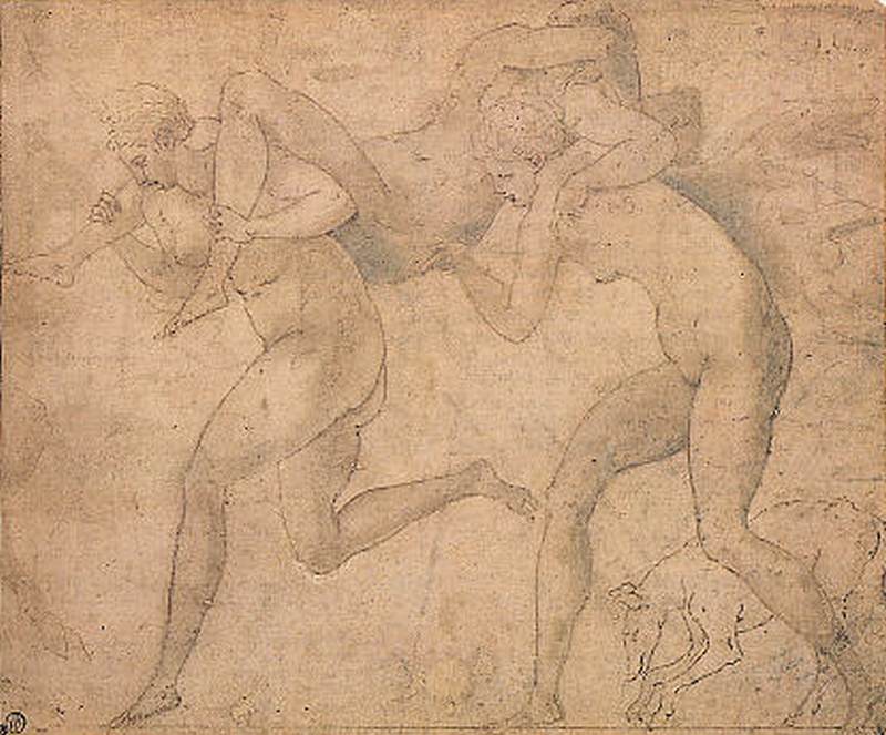 Two Nymphs Carrying a Third by PRIMATICCIO, Francesco