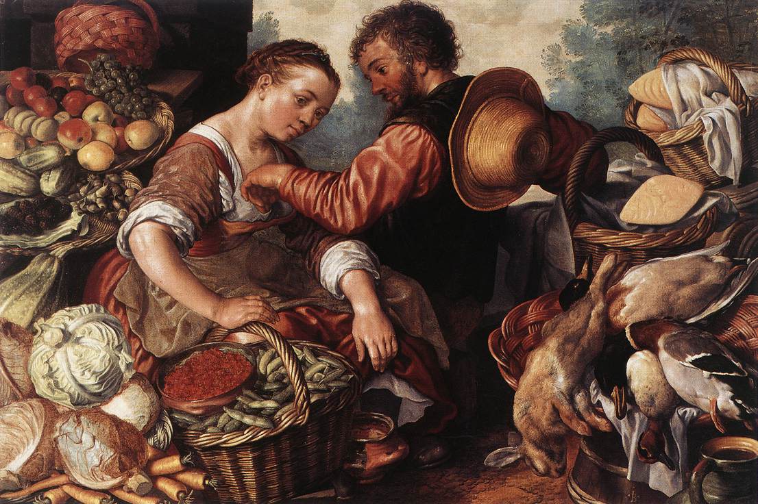 Woman Selling Vegetables by BEUCKELAER, Joachim