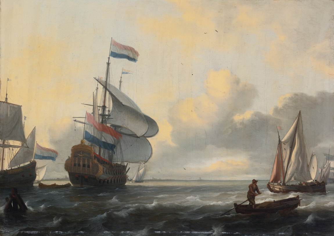 Ships in a Stiff Breeze by BACKHUYSEN, Ludolf