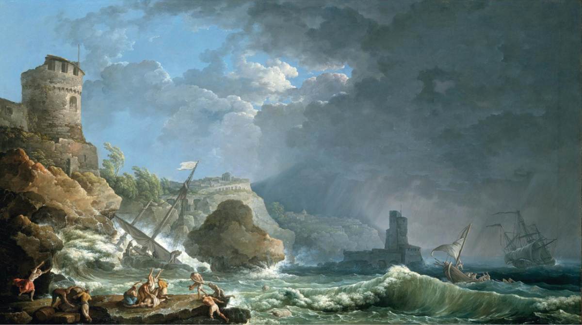 A Storm off a Rocky Coast by BONAVIA, Carlo