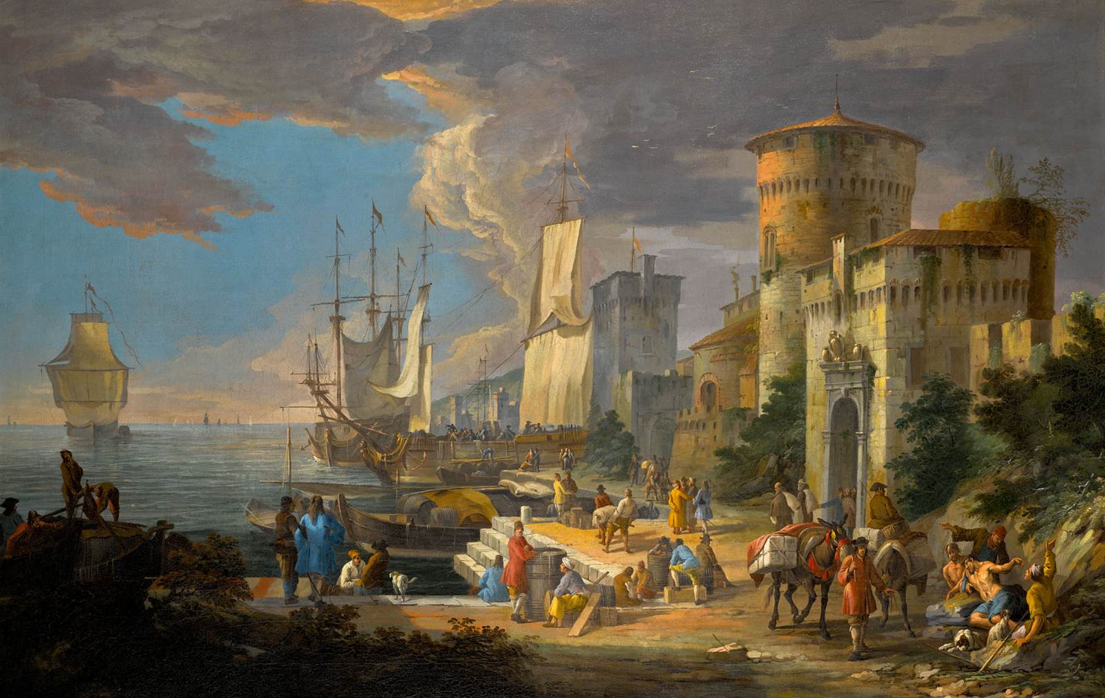 A Mediterranean Port Scene by CARLEVARIS, Luca