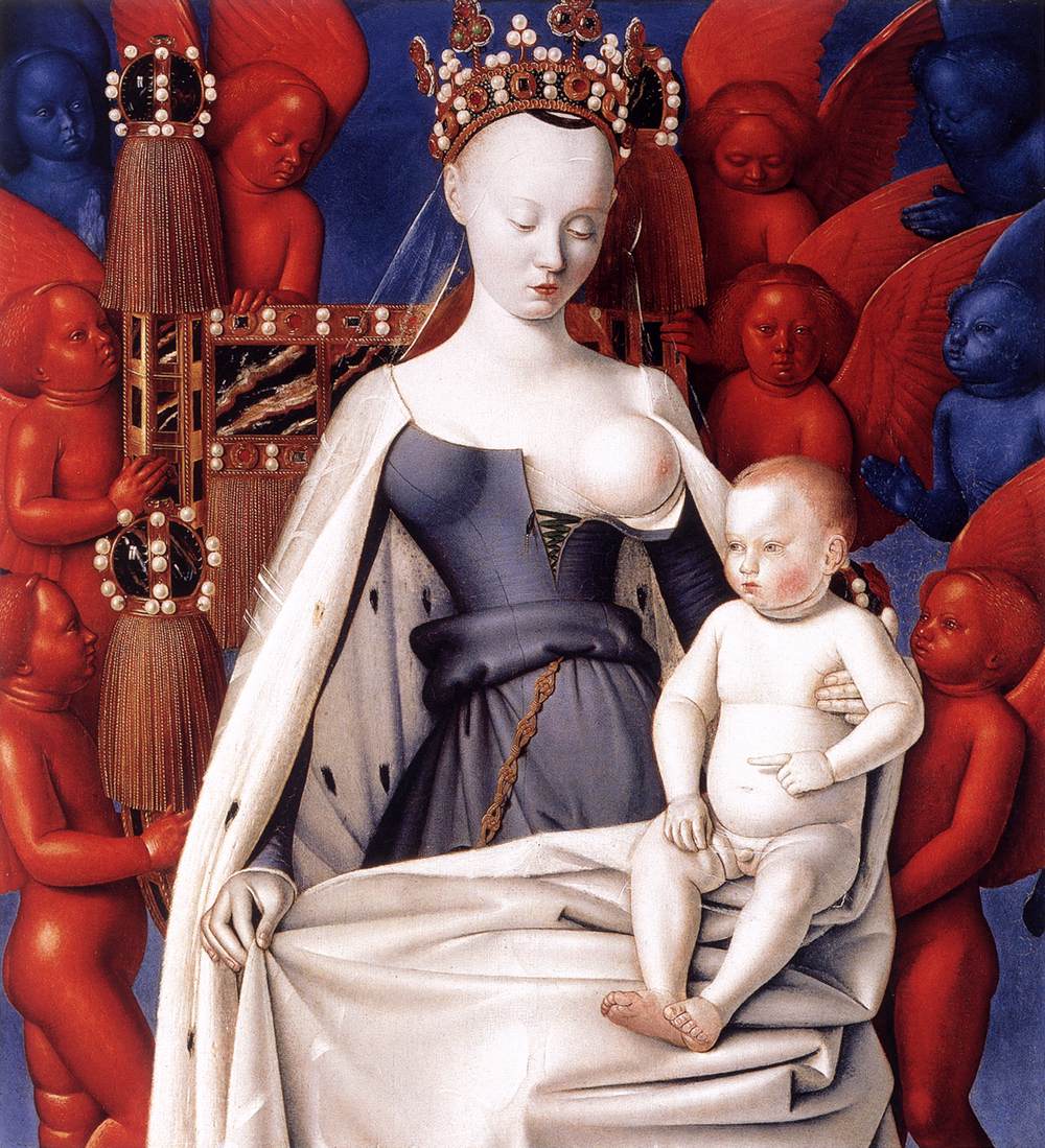 Melun Diptych: Virgin and Child Surrounded by Angels by FOUQUET, Jean