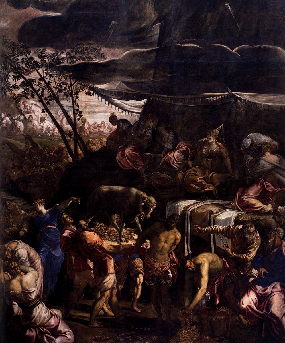 Moses Receiving the Tables of the Law (detail) by TINTORETTO