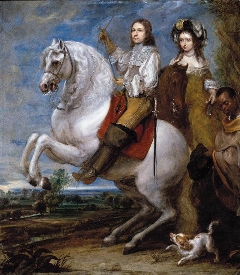 Equestrian Portrait of a Couple by COQUES, Gonzales