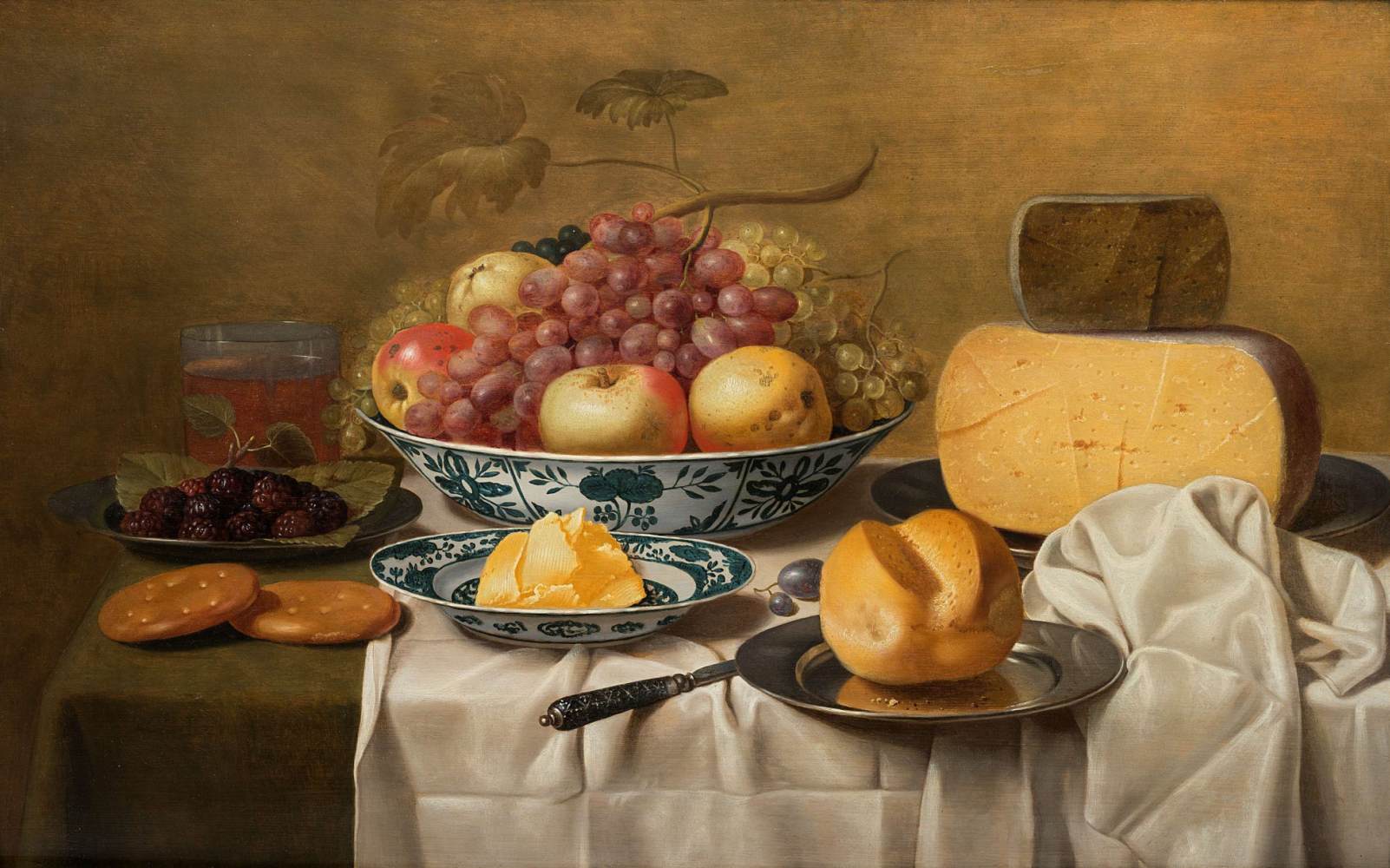 Still-Life of Fruit and Cheese by