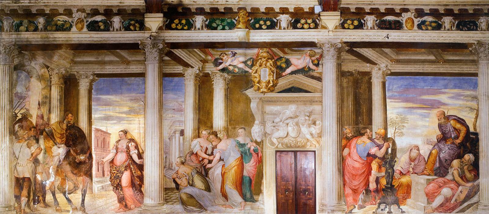 East wall of the camerone by FASOLO, Giovanni Antonio