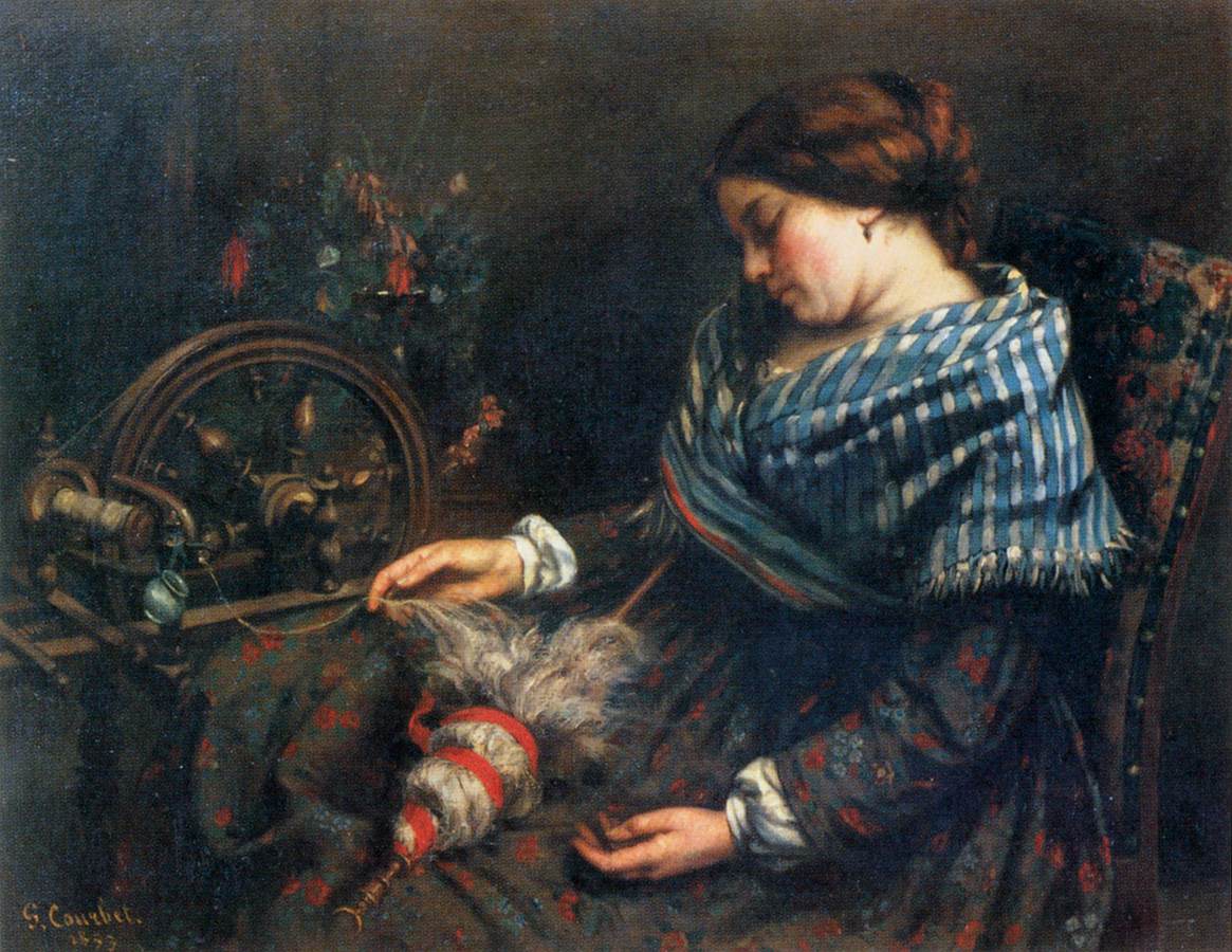 The Sleeping Spinner by COURBET, Gustave