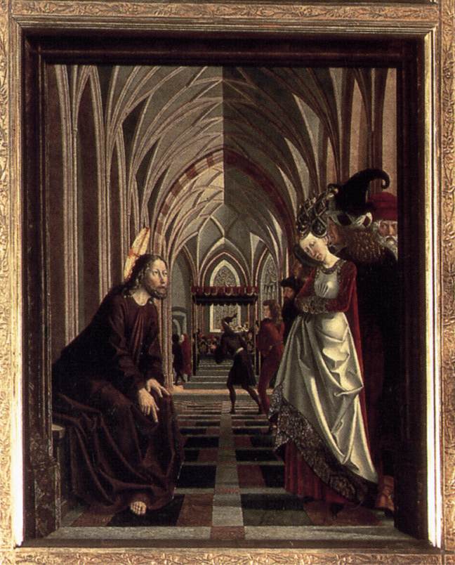 St Wolfgang Altarpiece: Christ and the Adulteress by PACHER, Michael